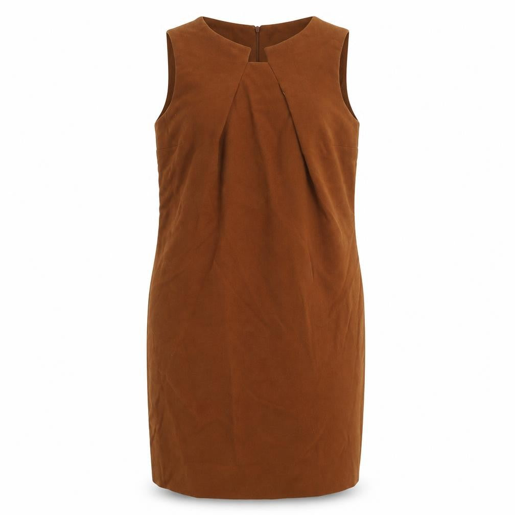 Front view of JUCCA women’s brown a-line, size UK 14