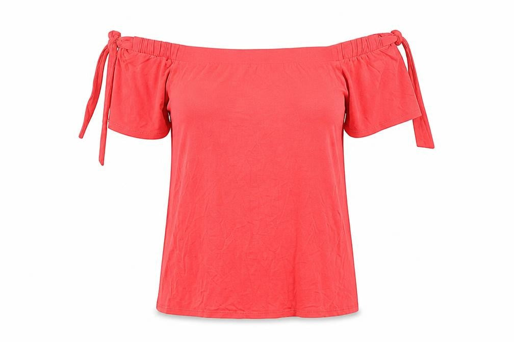 Front view of George women’s red basic blouse, size UK 14