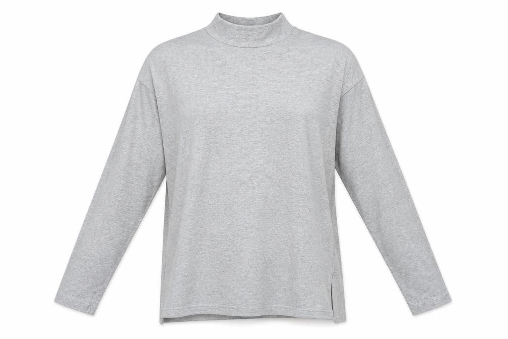 Front view of New Look women’s grey basic t-shirt, size UK 10