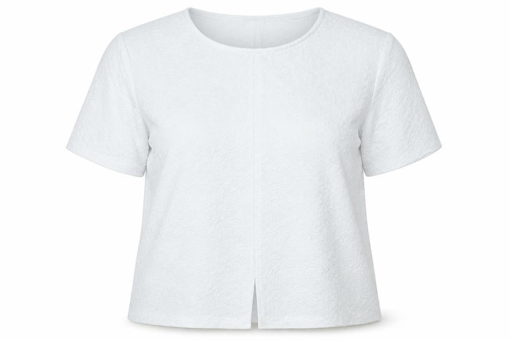 Front view of Warehouse women’s white basic t-shirt, size UK 16