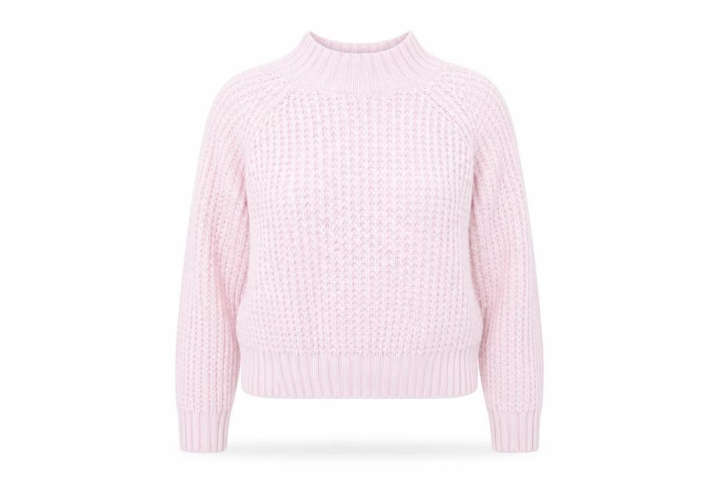 Front view of H&M women’s pink jumper, size M