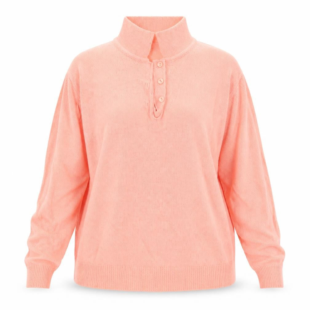 Front view of Damart women’s orange knit jumper, size UK 16