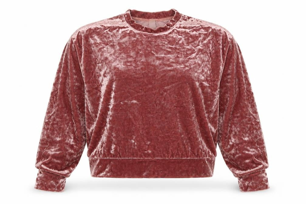 Front view of Candy Pants women’s pink pullover sweatshirt, size S