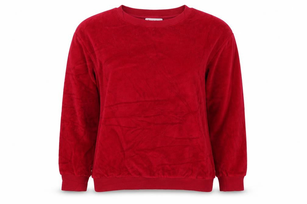Front view of Red Herring women’s red pullover sweatshirt, size S