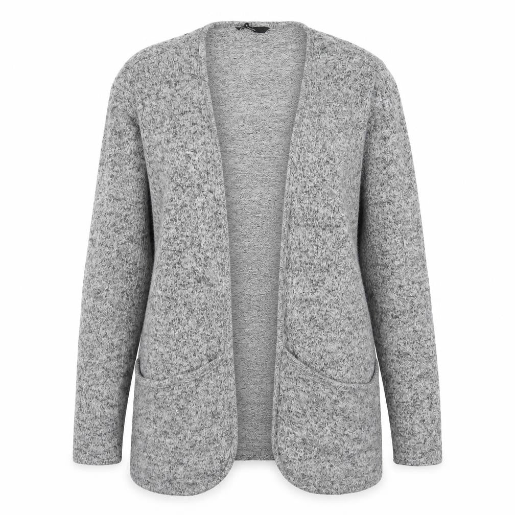 Front view of George women’s grey cardigan jumper, size UK 10