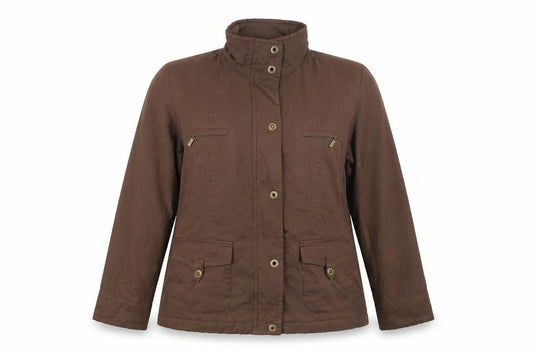 Front view of Klass women’s brown jacket, size L