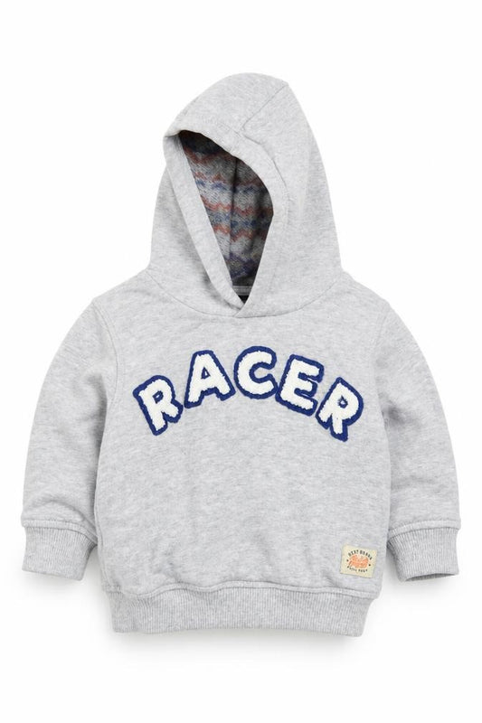 Front view of Next girls’ grey jacket, size 6-9, months - racer