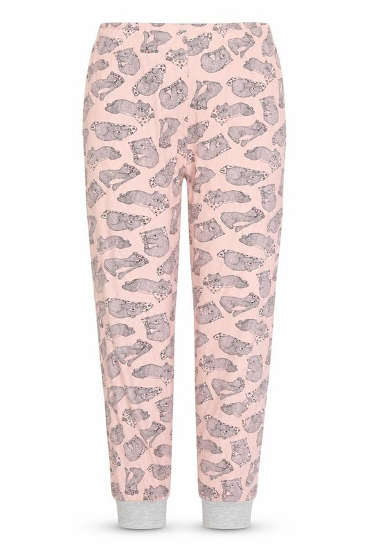 Front view of George girls’ pink animal print sweatpants, size 11-12, years