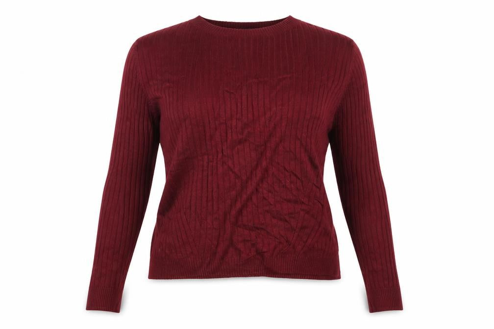 Front view of Topshop women’s purple pullover sweatshirt, size UK 10