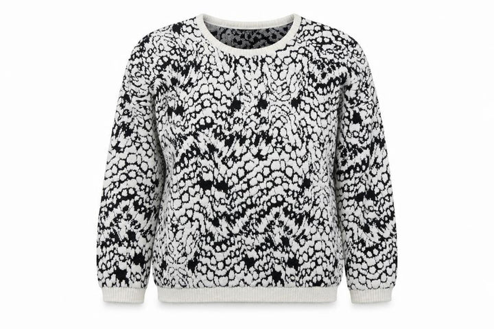 French Connection Womens Black Polka Dot  Pullover Sweatshirt Size S