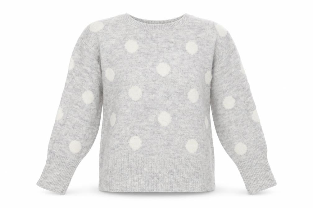 Front view of H&M women’s grey knit jumper, size M