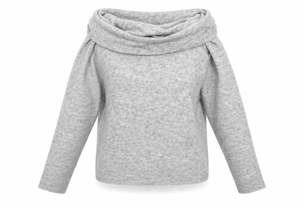 Front view of Divided by H&M women’s grey knit jumper, size XS