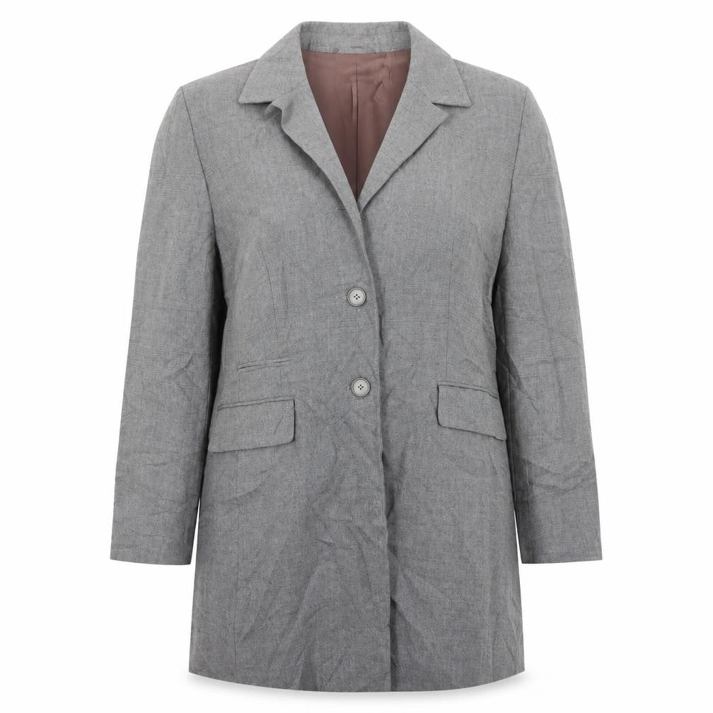 Front view of Bianca women’s grey jacket suit jacket, size UK 16, - ombre