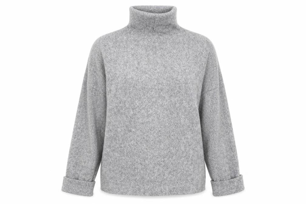 Front view of Primark women’s grey jersey jumper, size UK 6