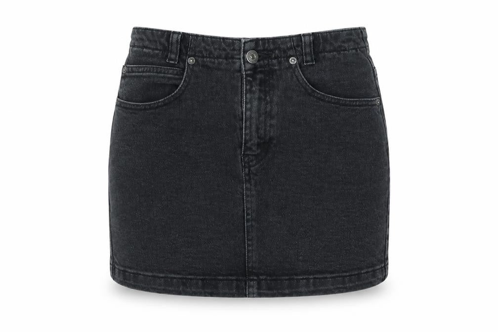 Front view of We The Free women’s black bandage skirt, size UK 26