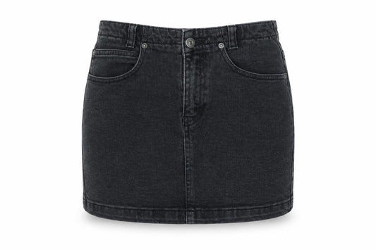 Front view of We The Free women’s black bandage skirt, size UK 26