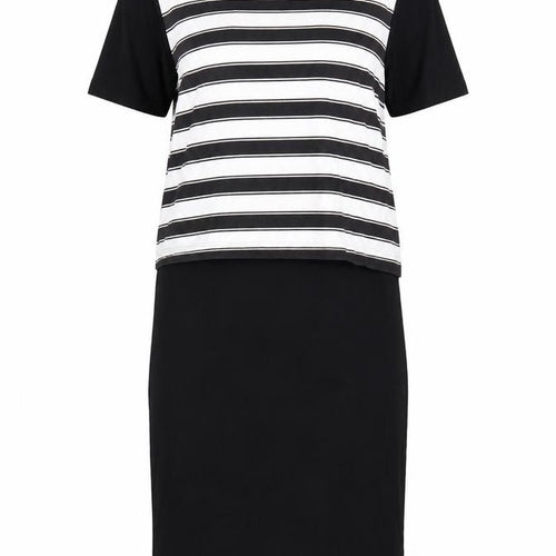 Innocence Womens Black Striped  T-Shirt Dress  Size 8