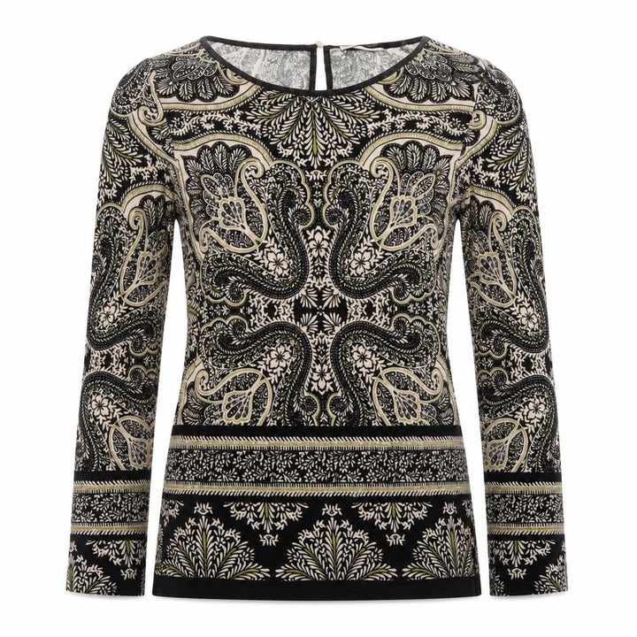 Oasis Womens Brown Paisley Basic T-Shirt Size XS