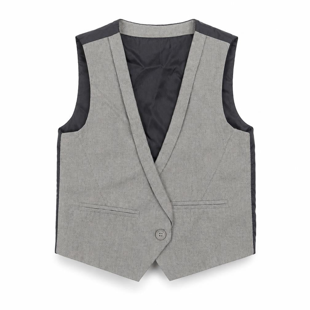 Front view of Next boys’ grey gilet waistcoat, size 2-3, years