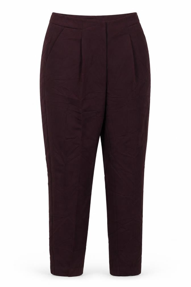 Front view of Next women’s purple trousers, size UK 10, 30-inch leg