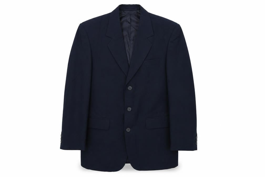 Front view of Preworn men’s blue jacket blazer, size 38