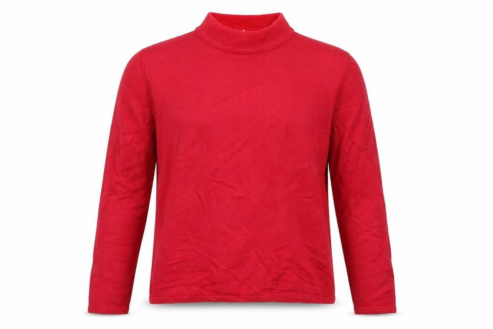 Front view of Sarah Hamilton women’s pink knit jumper, size L