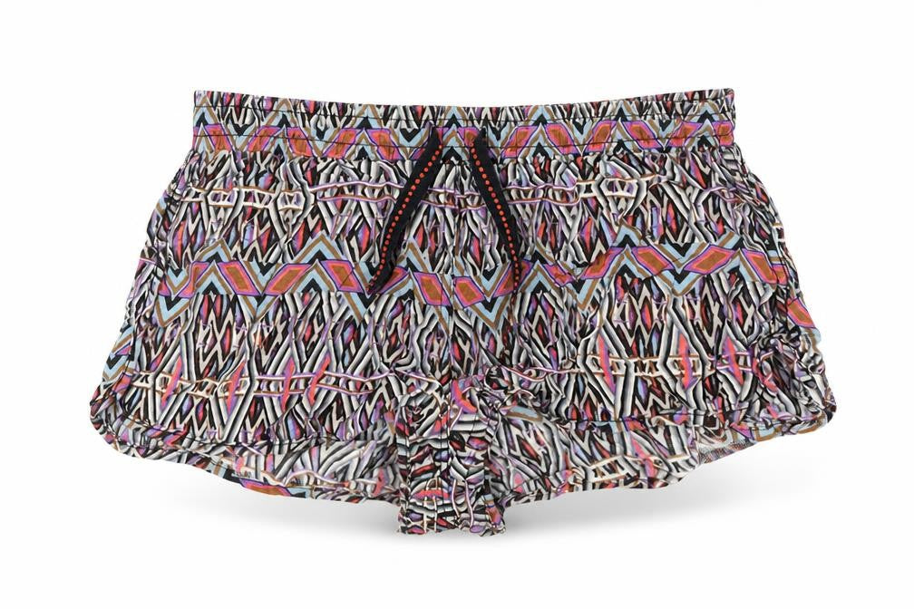 Denim Co Womens Black Geometric  Hot Pants Shorts Size 12