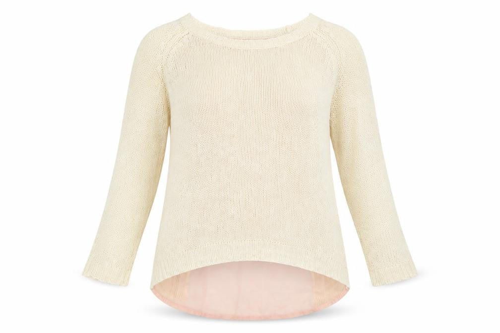 Front view of New Look women’s ivory jumper, size UK 8