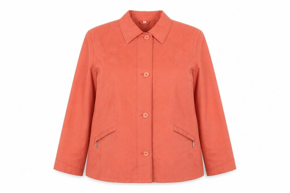 Front view of Lemara women’s red jacket blazer, size UK 18