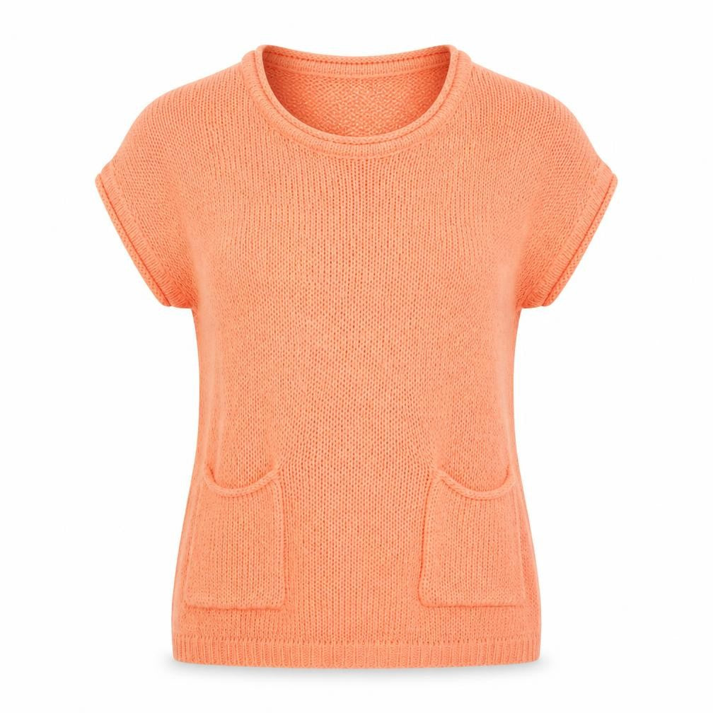 Front view of Intuition women’s orange basic t-shirt, size UK 8