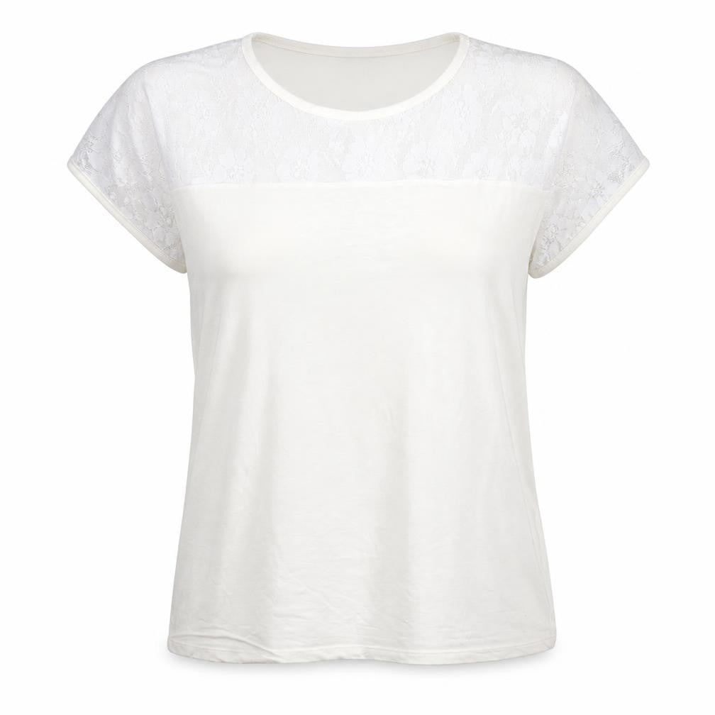 Front view of terrybond women’s white basic t-shirt, size L
