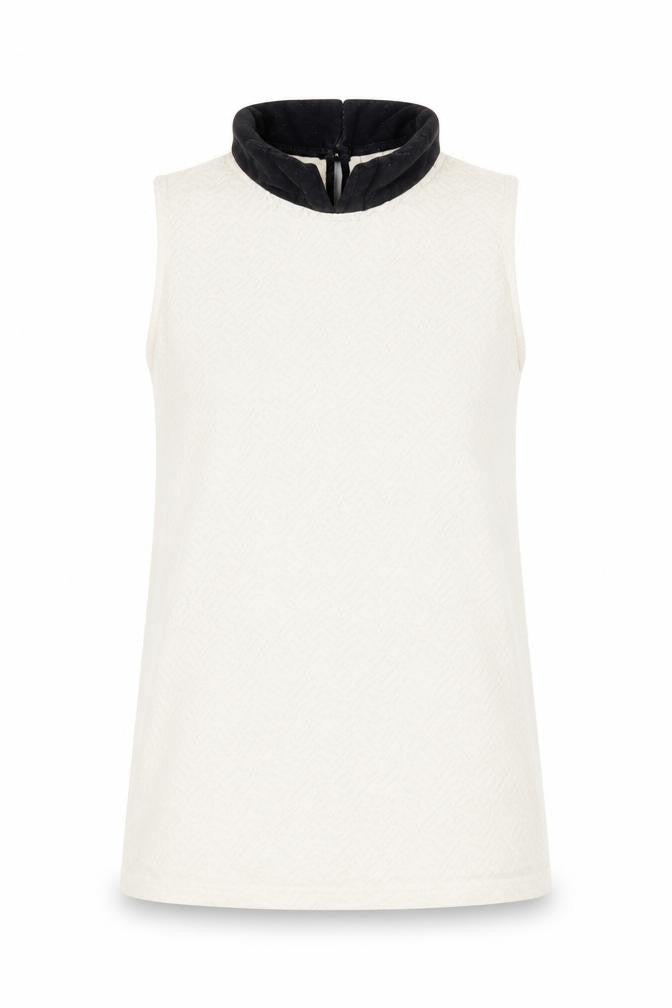 Front view of Next women’s white basic tank, size UK 8