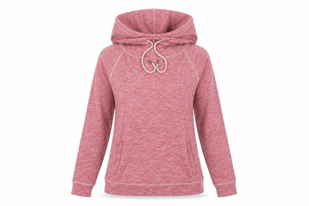 Front view of FB Sister women’s orange pullover hoodie, size M