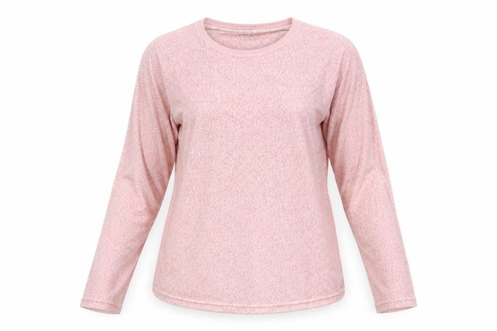 Front view of Love To Lounge women’s pink jumper, size UK 6