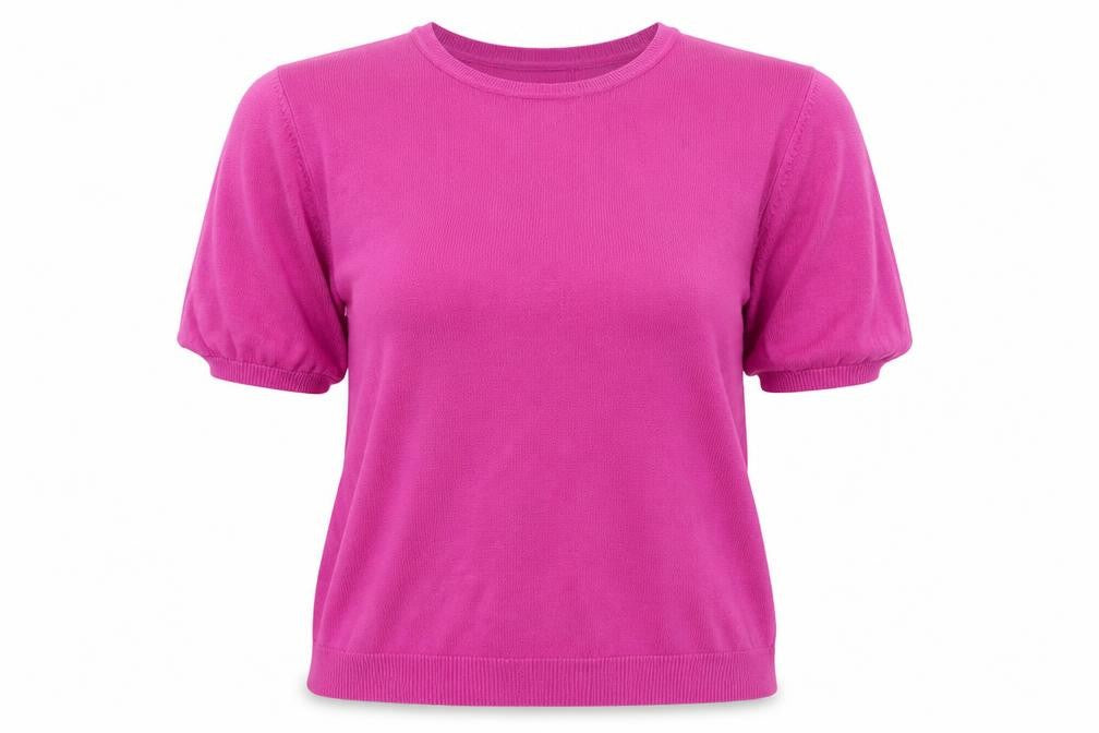Front view of BHS women’s pink jumper, size UK 18