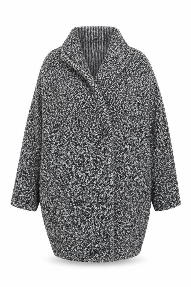 Front view of New Collection women’s grey overcoat coat, size M