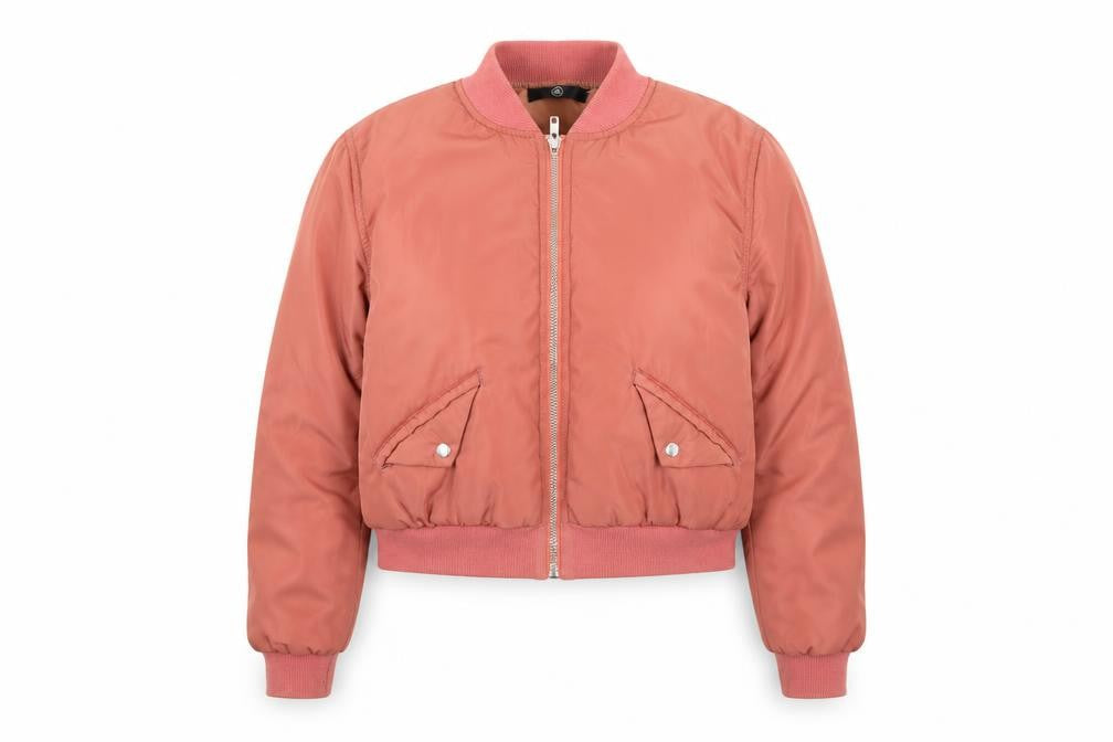 Front view of Missguided women’s pink jacket coat, size UK 8