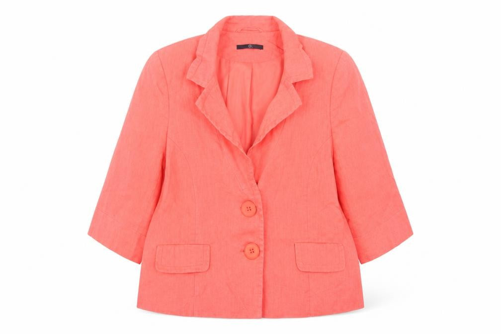 Front view of Evans women’s orange overcoat coat, size UK 22