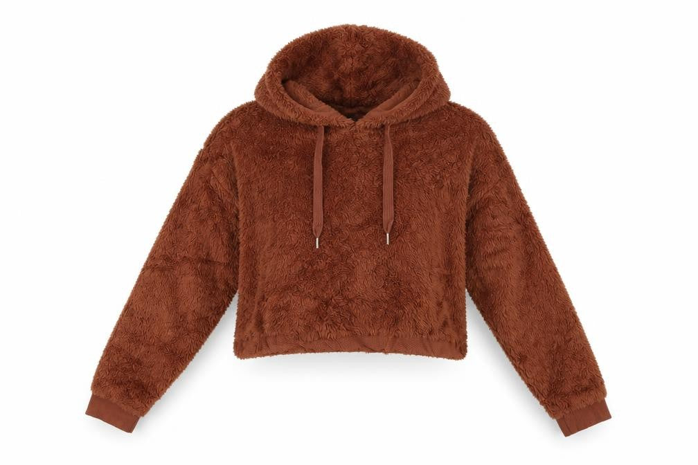 Front view of Primark women’s orange pullover hoodie, size UK 12