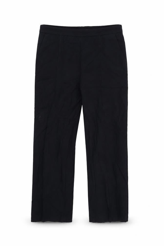Front view of isle women’s blue trousers, 21-inch leg
