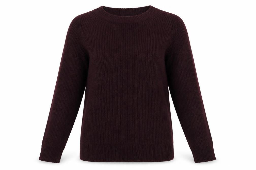 Front view of Topshop women’s purple jumper, size UK 12