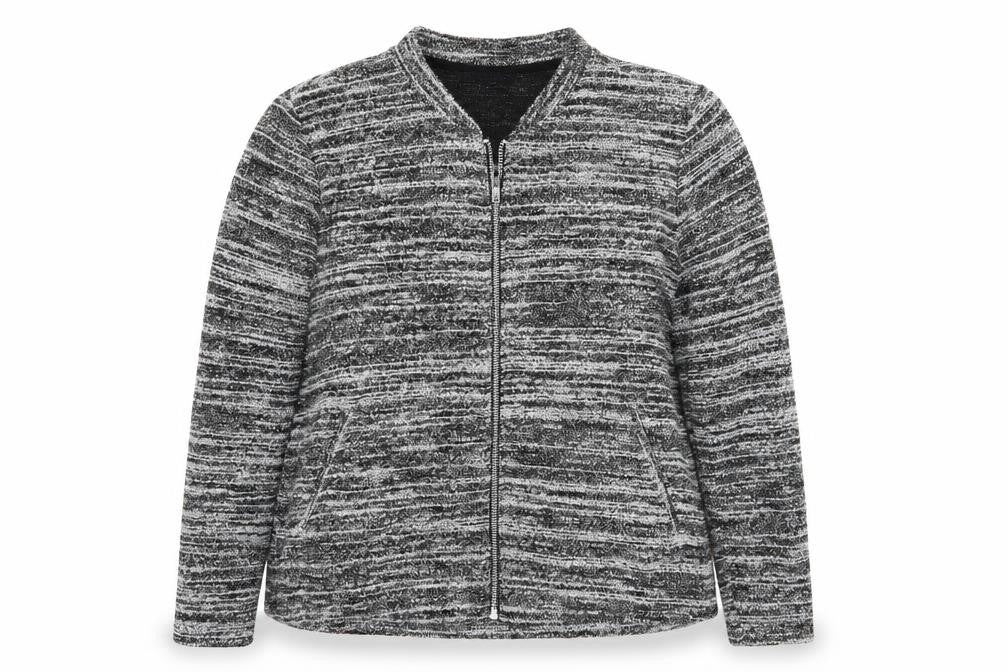 Front view of Marks & Spencer women’s grey jacket coat, size UK 14