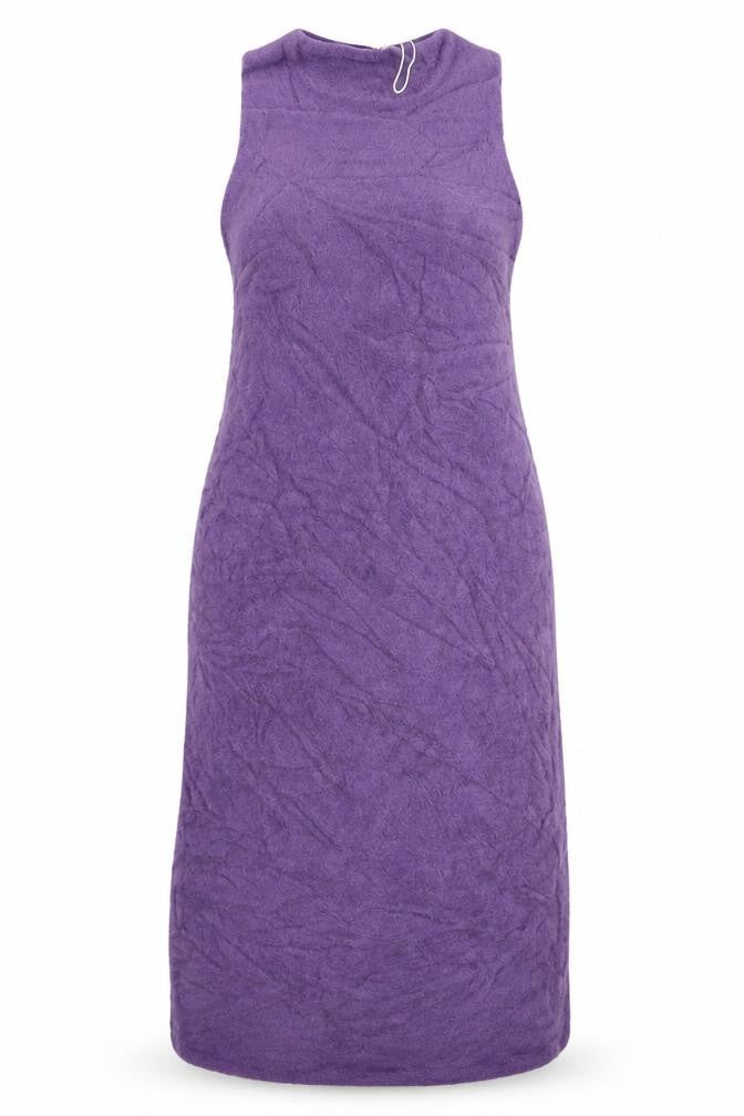Front view of Warehouse women’s purple a-line, size L