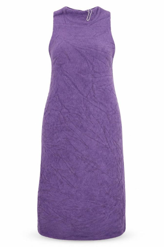 Front view of Warehouse women’s purple a-line, size L