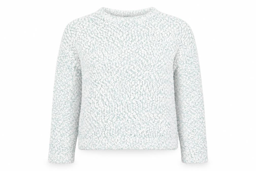 Front view of New Look women’s green jumper, size UK 14