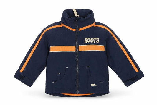Front view of Roots Baby Blue Jacket, size 6-9, Months
