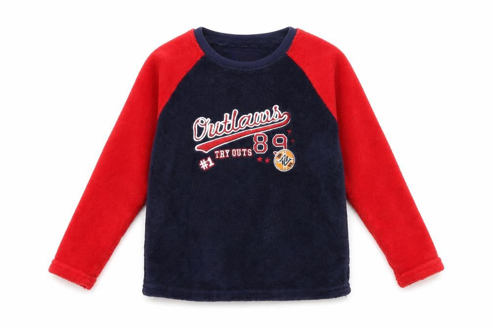 Front view of Primark boys’ multicoloured pyjama top, size 4-5, years - outlaws