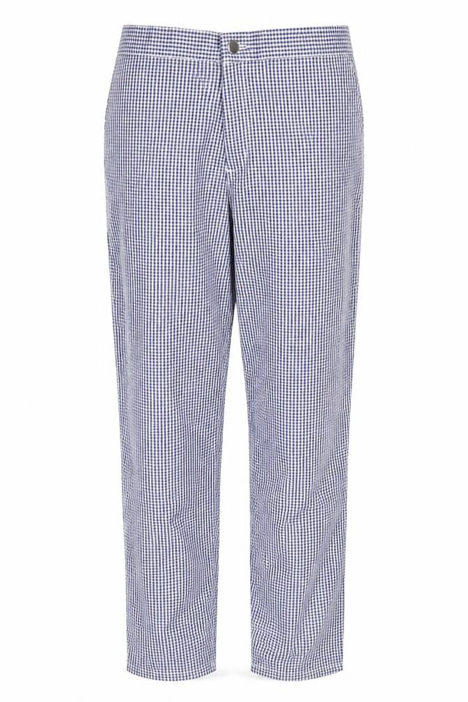 Alexandria Womens Blue Check  Trousers  Size 14 L30 in
