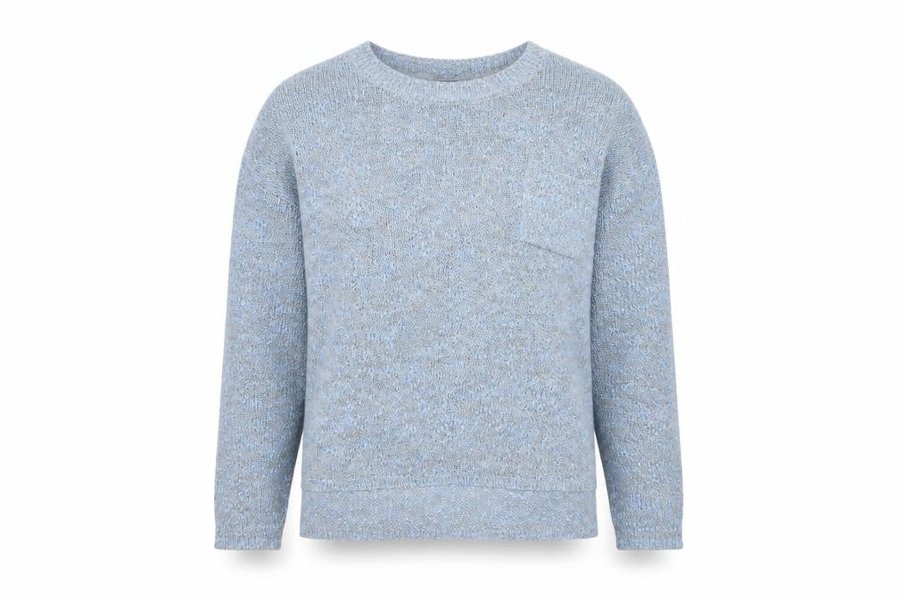 Front view of Natura women’s blue jumper, size M