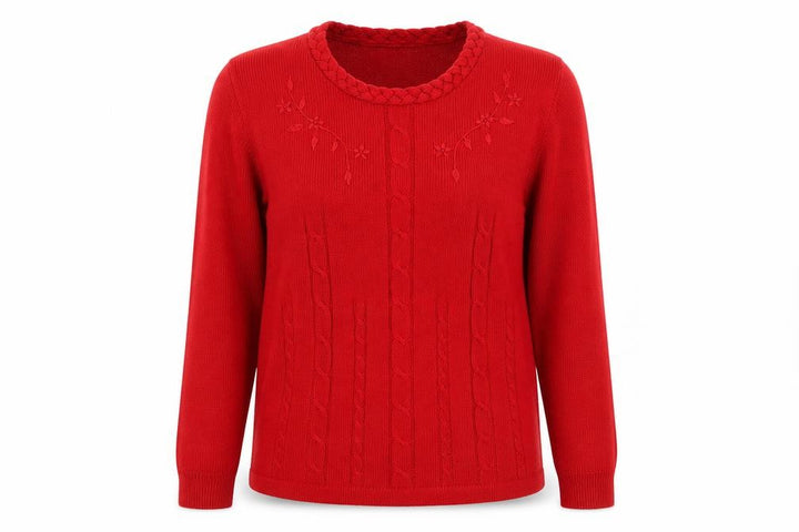Roman Womens Red Pullover Jumper Size S